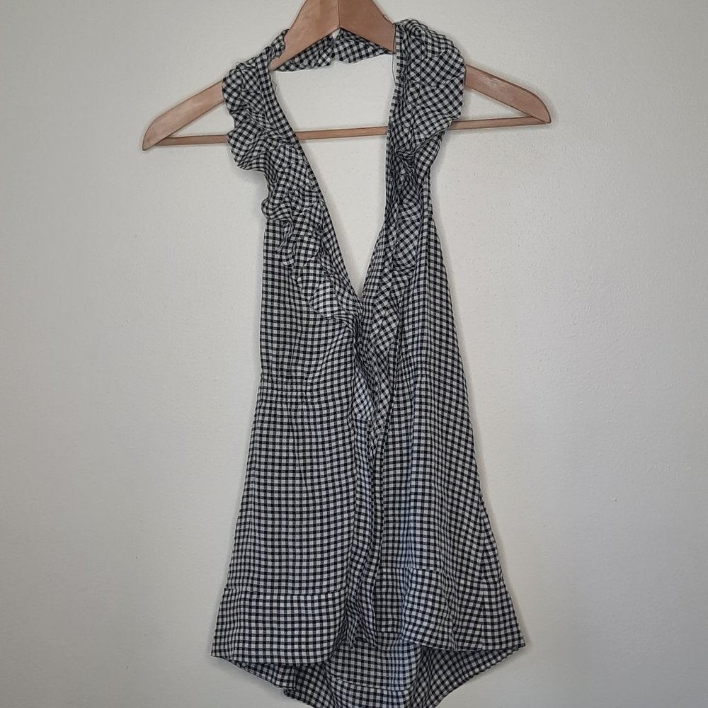 Black and White Check Halter